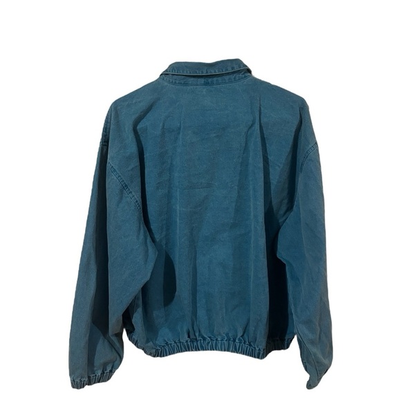 Ralph Lauren CHAPS vintage  bomber swing top baby blue jean zipup jack… - Picture 3 of 9